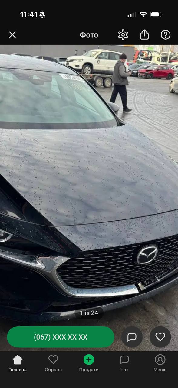 лівa сторона хром накладки Mazda 3 